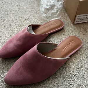 Madewell Pink Suede Mules